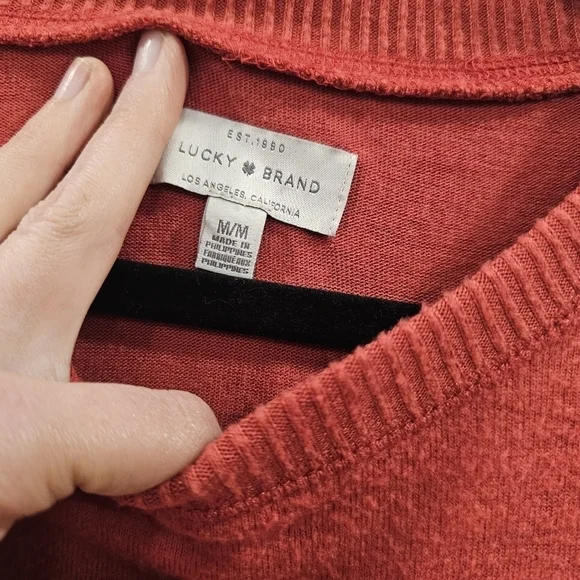 Lucky Brand Sweater Sz.M Rust - Picture 4 of 6